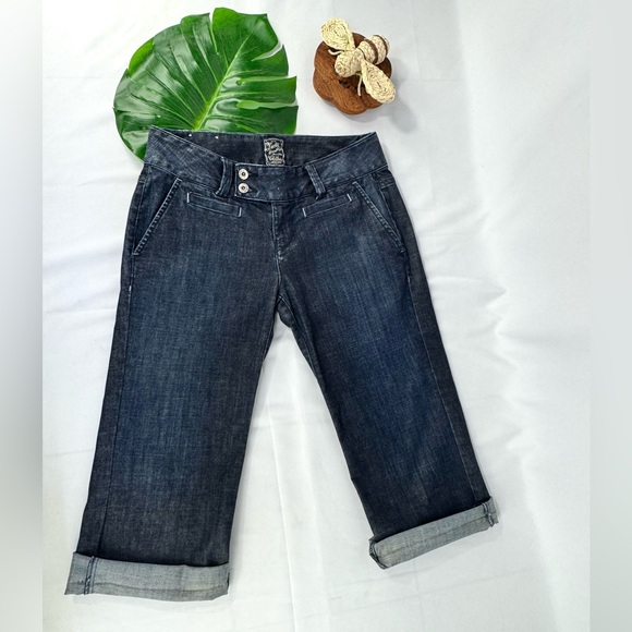 Lucky Brand Raw Hem Crop Jeans Dark Wash Women’s 8 Style# FZ1X010 - Picture 1 of 12